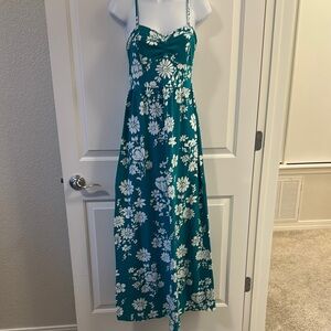 Floral Teal Maxi Dress